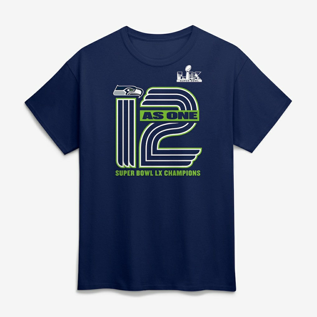 Seattle Seahawks Super Bowl LX Champions Hometown On Top T-Shirt - College Navy - Fanatics