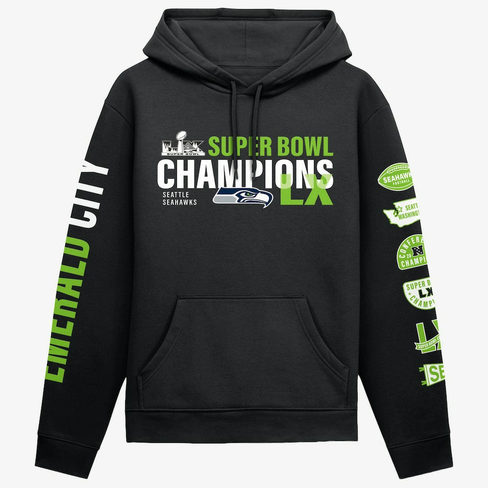 Seattle Seahawks Super Bowl LX Champions Four-Piece Hoodie - Black - Fanatics