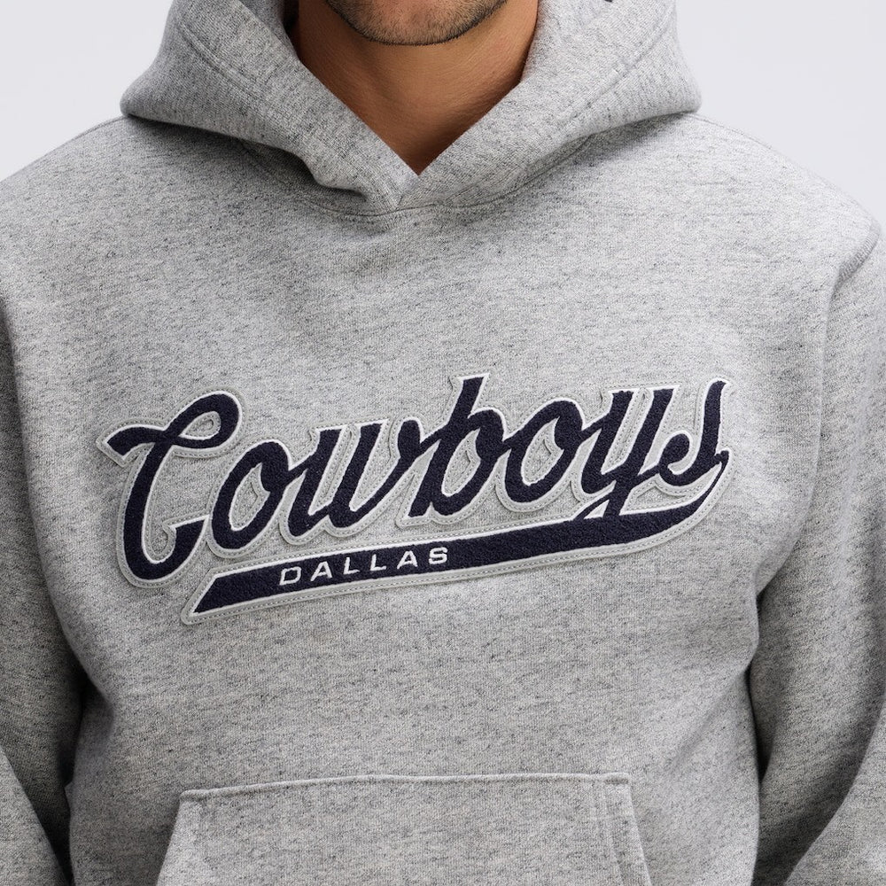 Dallas Cowboys IconicFleece Tipped Hoodie - Heather Gray - Fanatics