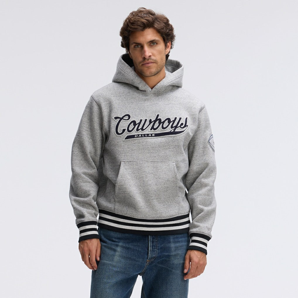 Dallas Cowboys IconicFleece Tipped Hoodie - Heather Gray - Fanatics