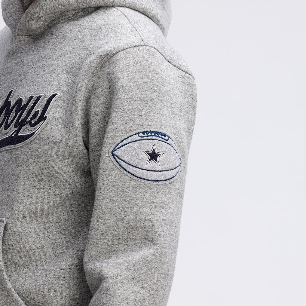 Dallas Cowboys IconicFleece Tipped Hoodie - Heather Gray - Fanatics