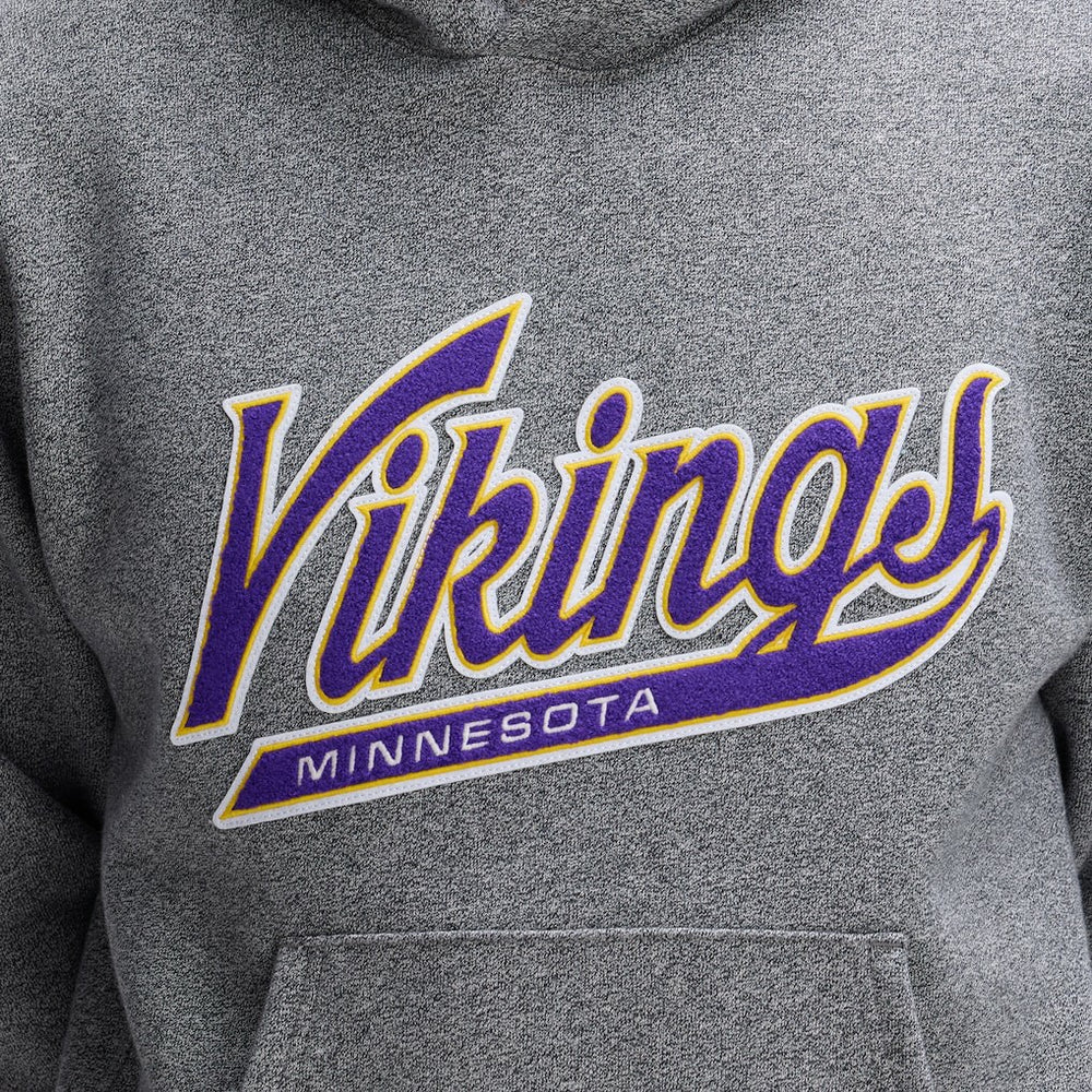 Minnesota Vikings IconicFleece Tipped Hoodie - Athletic Heather Gray - Fanatics