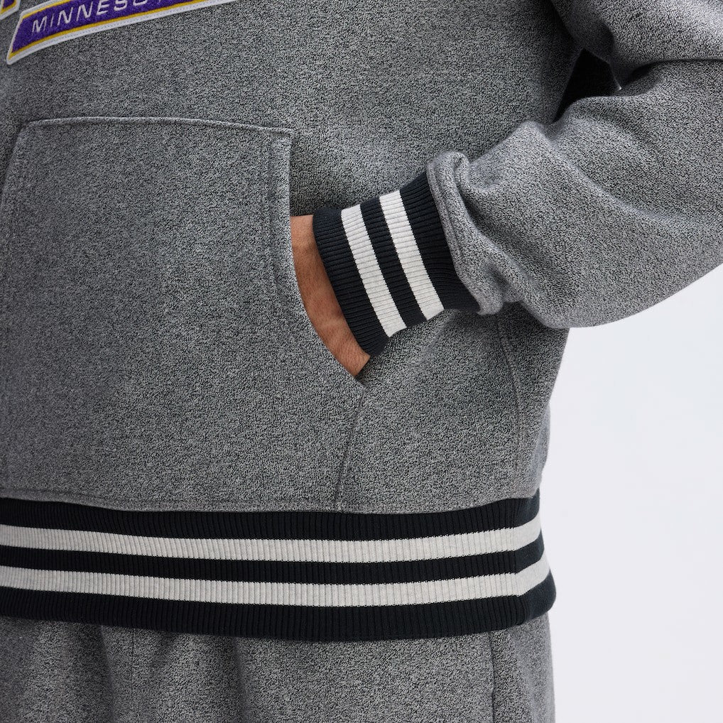 Minnesota Vikings IconicFleece Tipped Hoodie - Athletic Heather Gray - Fanatics