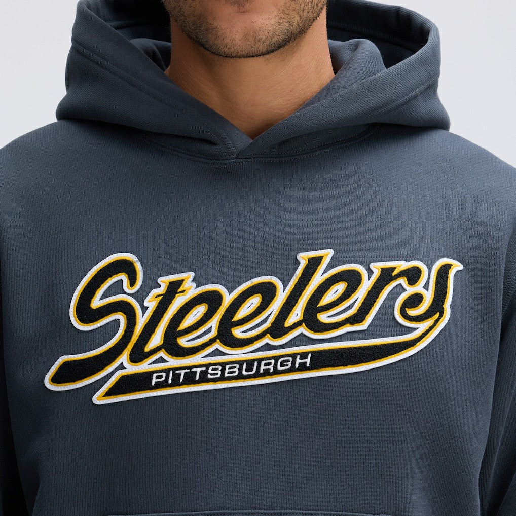 Pittsburgh Steelers IconicFleece Tipped Hoodie - Charcoal - Fanatics