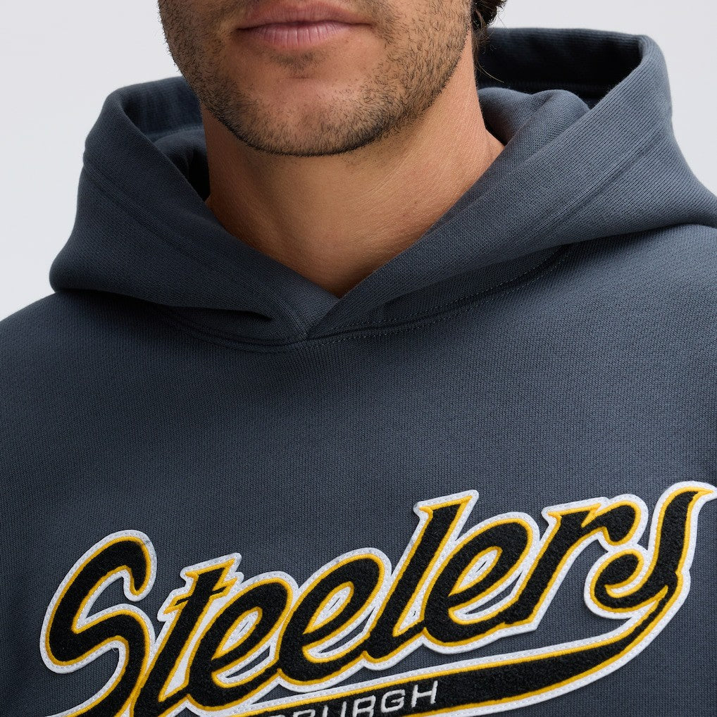 Pittsburgh Steelers IconicFleece Tipped Hoodie - Charcoal - Fanatics