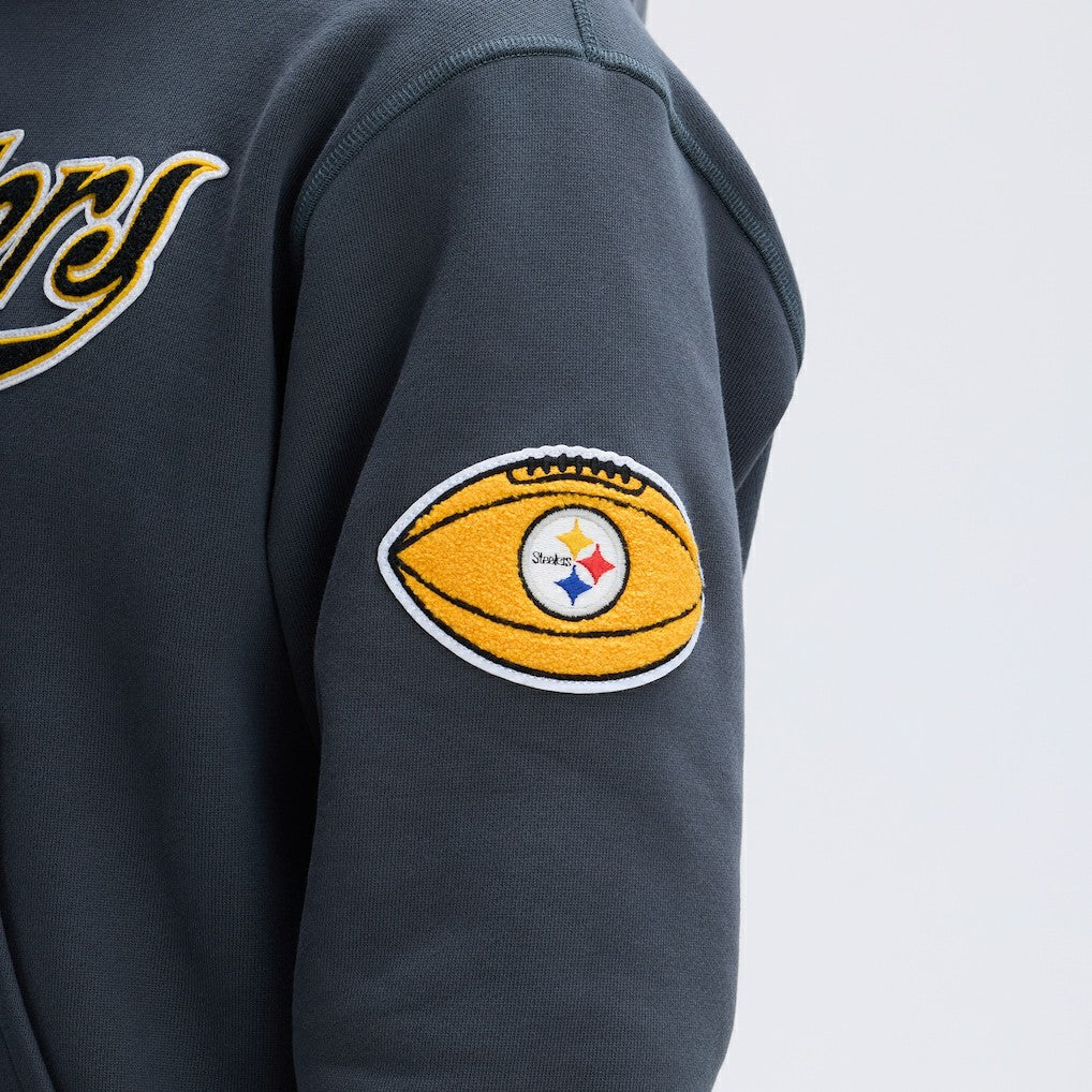 Pittsburgh Steelers IconicFleece Tipped Hoodie - Charcoal - Fanatics