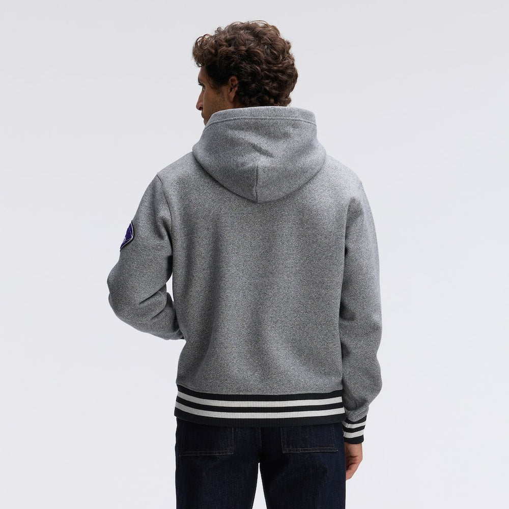 Baltimore Ravens IconicFleece Tipped Hoodie - Athletic Heather Gray - Fanatics