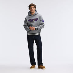 Baltimore Ravens IconicFleece Tipped Hoodie - Athletic Heather Gray - Fanatics