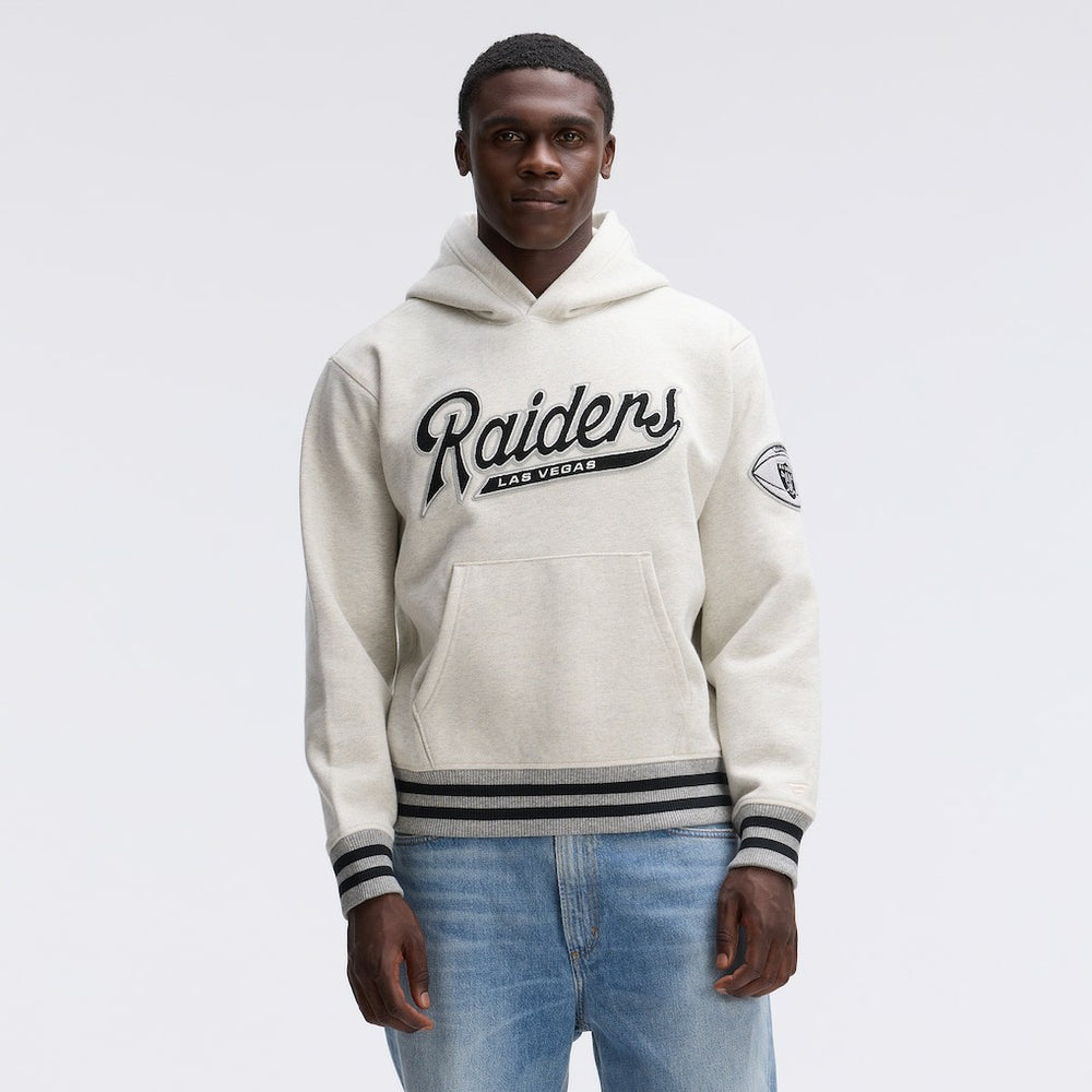 Las Vegas Raiders IconicFleece Tipped Hoodie - Oatmeal - Fanatics