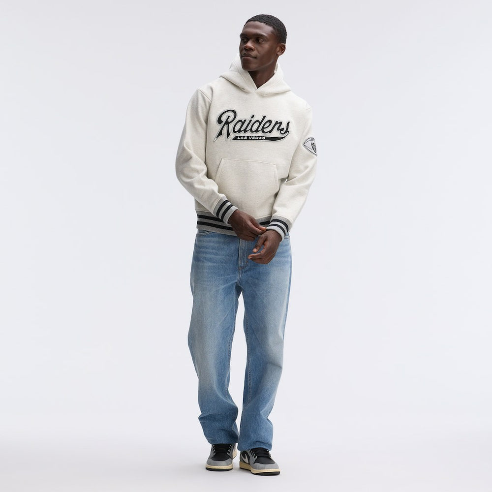 Las Vegas Raiders IconicFleece Tipped Hoodie - Oatmeal - Fanatics