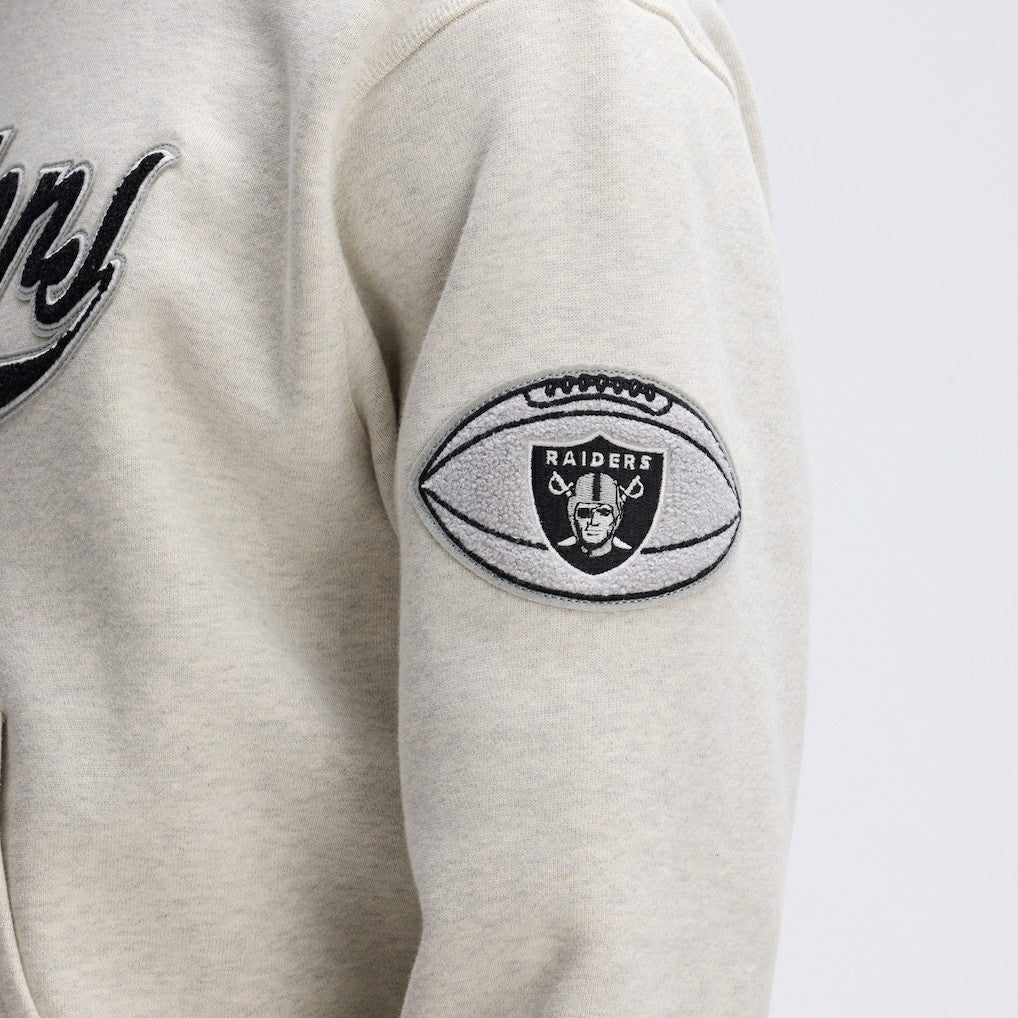 Las Vegas Raiders IconicFleece Tipped Hoodie - Oatmeal - Fanatics