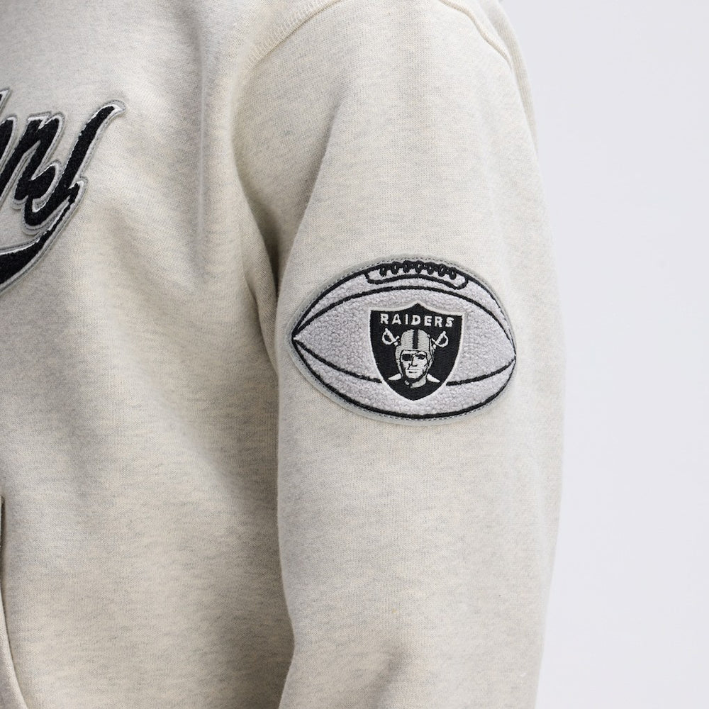 Las Vegas Raiders IconicFleece Tipped Hoodie - Oatmeal - Fanatics