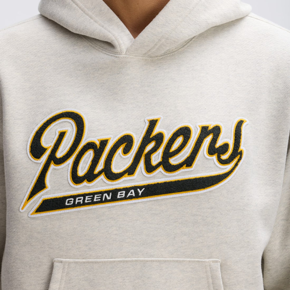 Green Bay Packers IconicFleece Tipped Hoodie - Oatmeal - Fanatics