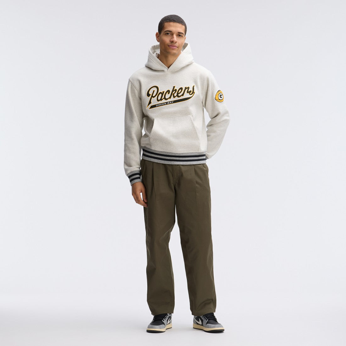 Green Bay Packers IconicFleece Tipped Hoodie - Oatmeal - Fanatics