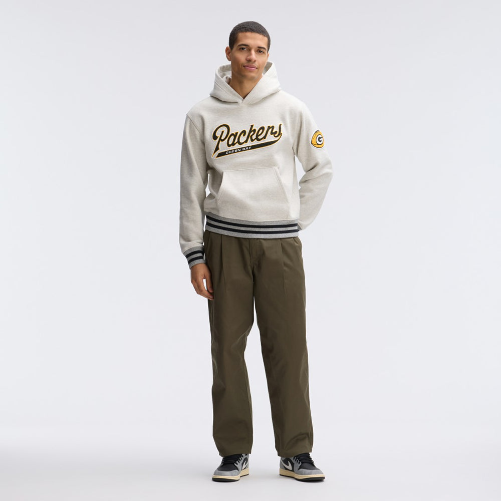 Green Bay Packers IconicFleece Tipped Hoodie - Oatmeal - Fanatics
