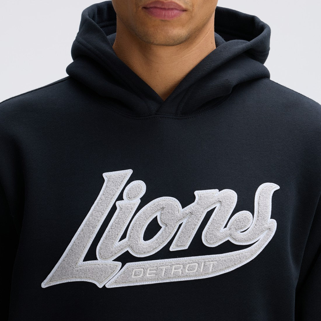 Detroit Lions IconicFleece Tipped Hoodie - Black - Fanatics