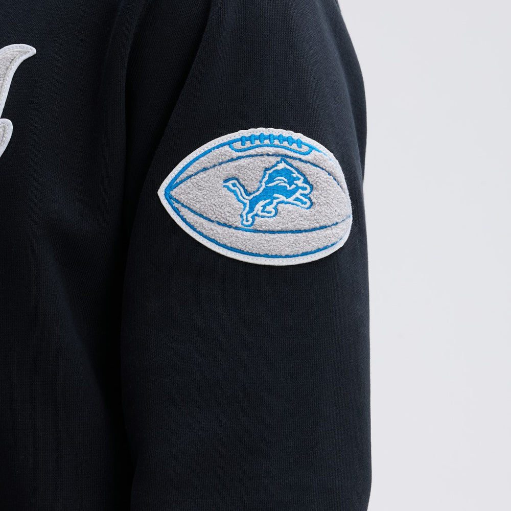 Detroit Lions IconicFleece Tipped Hoodie - Black - Fanatics