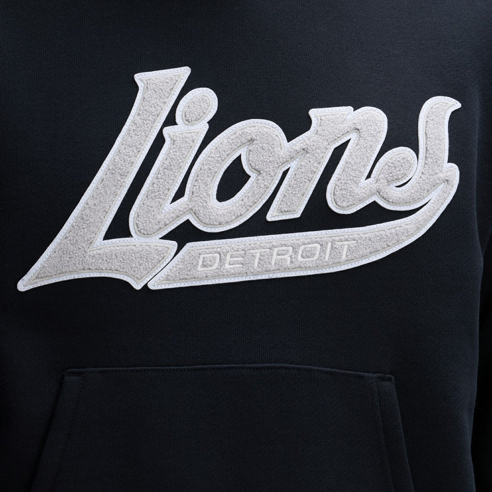 Detroit Lions IconicFleece Tipped Hoodie - Black - Fanatics