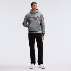 Kansas City Chiefs IconicFleece Tipped Hoodie - Athletic Heather Gray - Fanatics