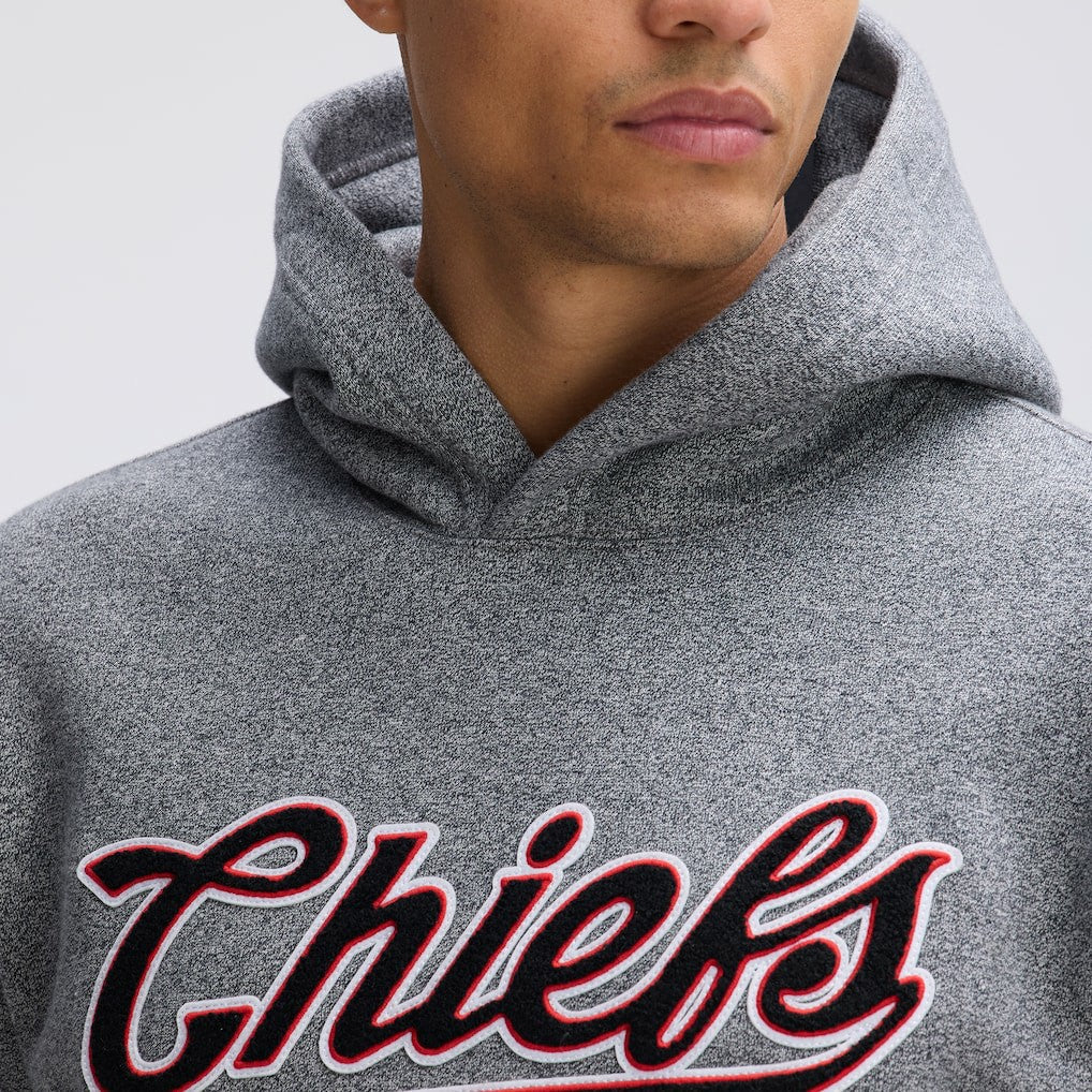 Kansas City Chiefs IconicFleece Tipped Hoodie - Athletic Heather Gray - Fanatics