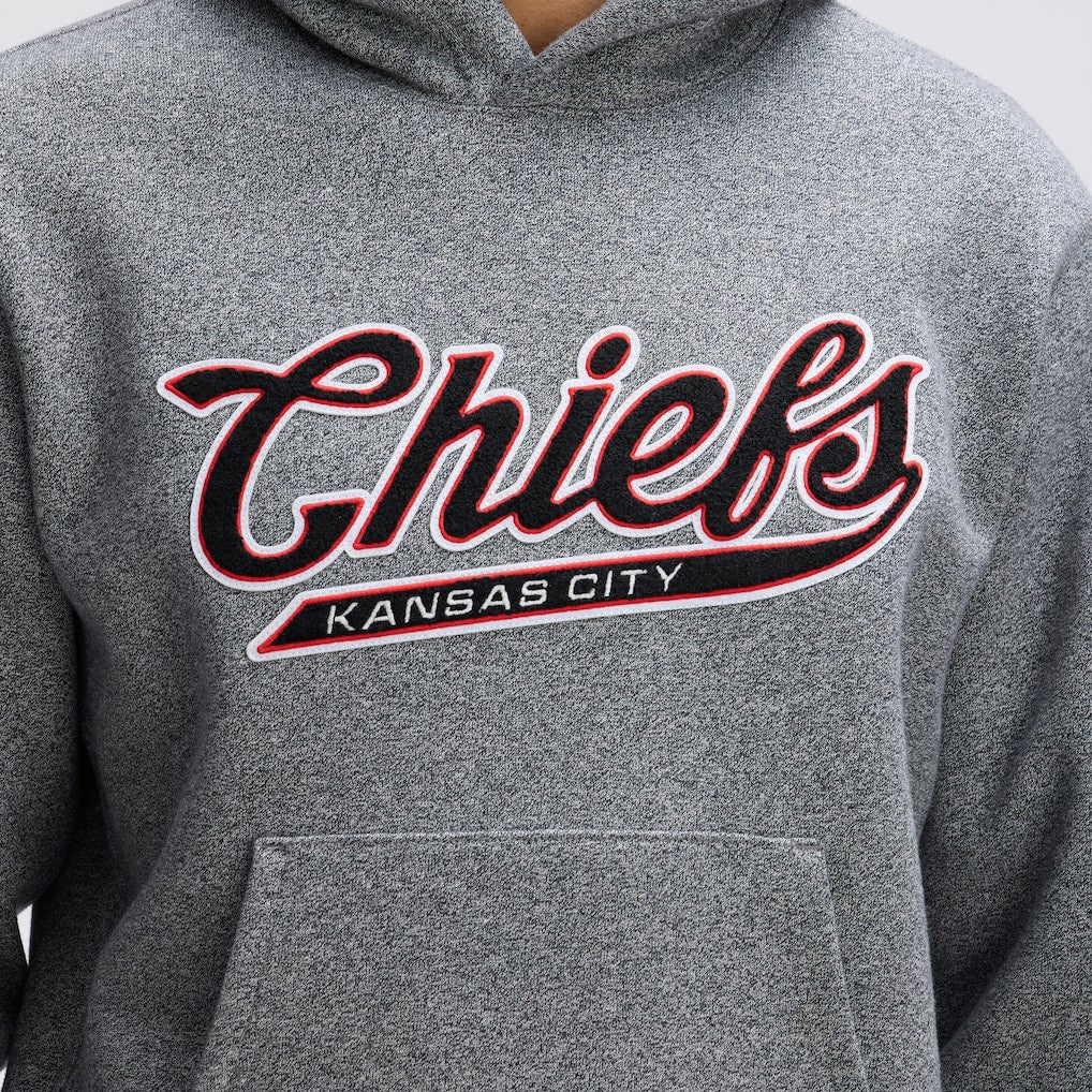 Kansas City Chiefs IconicFleece Tipped Hoodie - Athletic Heather Gray - Fanatics