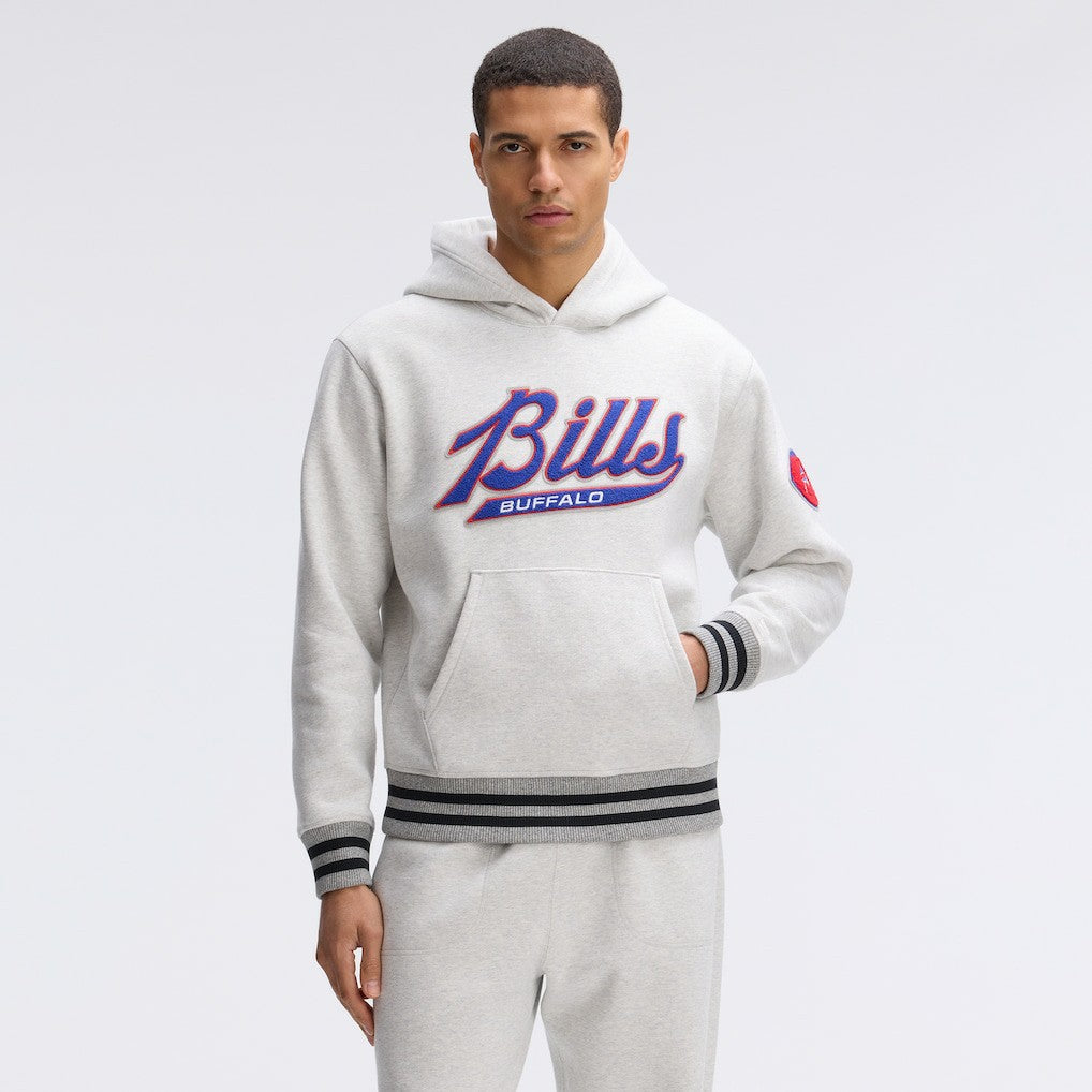 Buffalo Bills IconicFleece Tipped Hoodie - Heather Gray - Fanatics