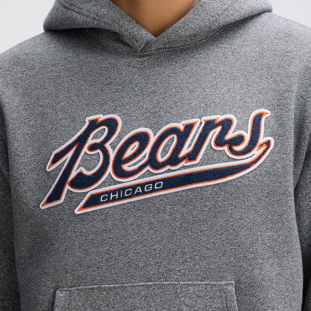 Chicago Bears IconicFleece Tipped Hoodie - Athletic Heather Gray - Fanatics