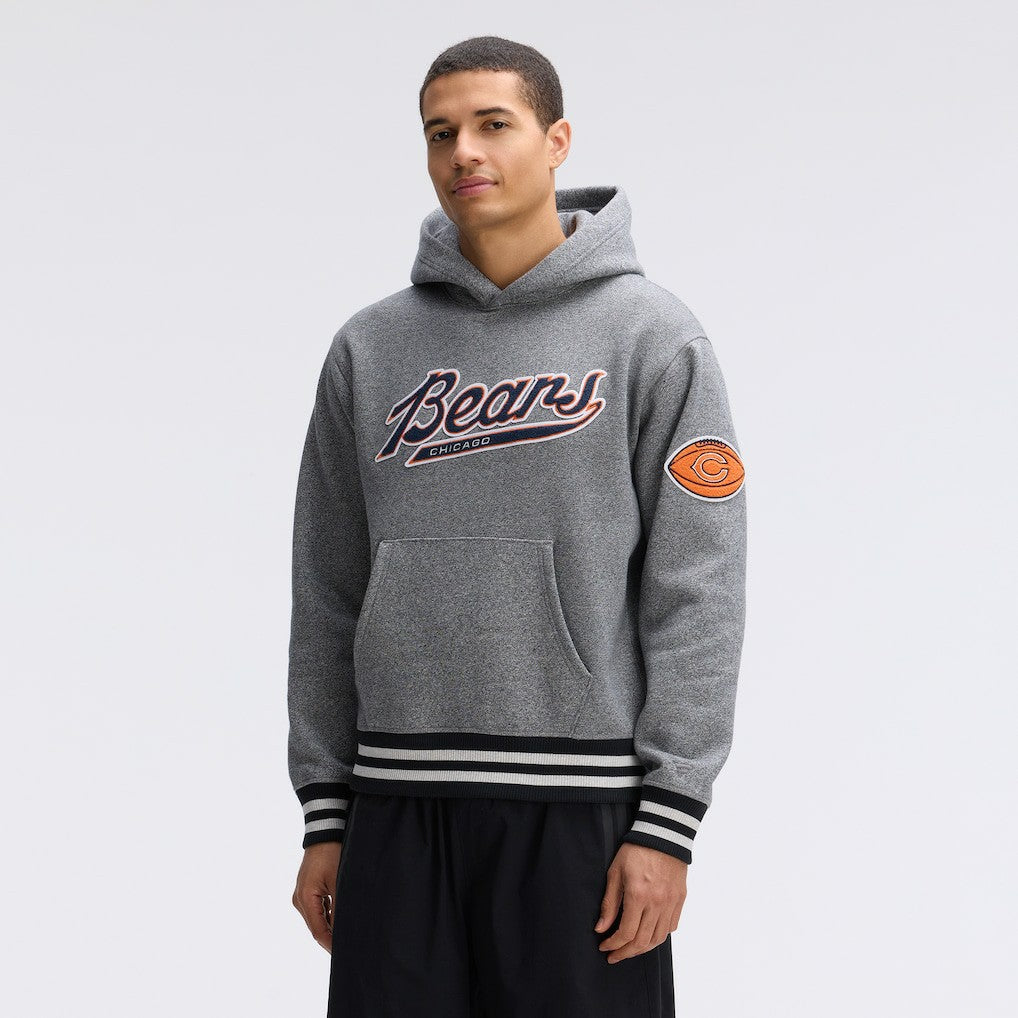 Chicago Bears IconicFleece Tipped Hoodie - Athletic Heather Gray - Fanatics