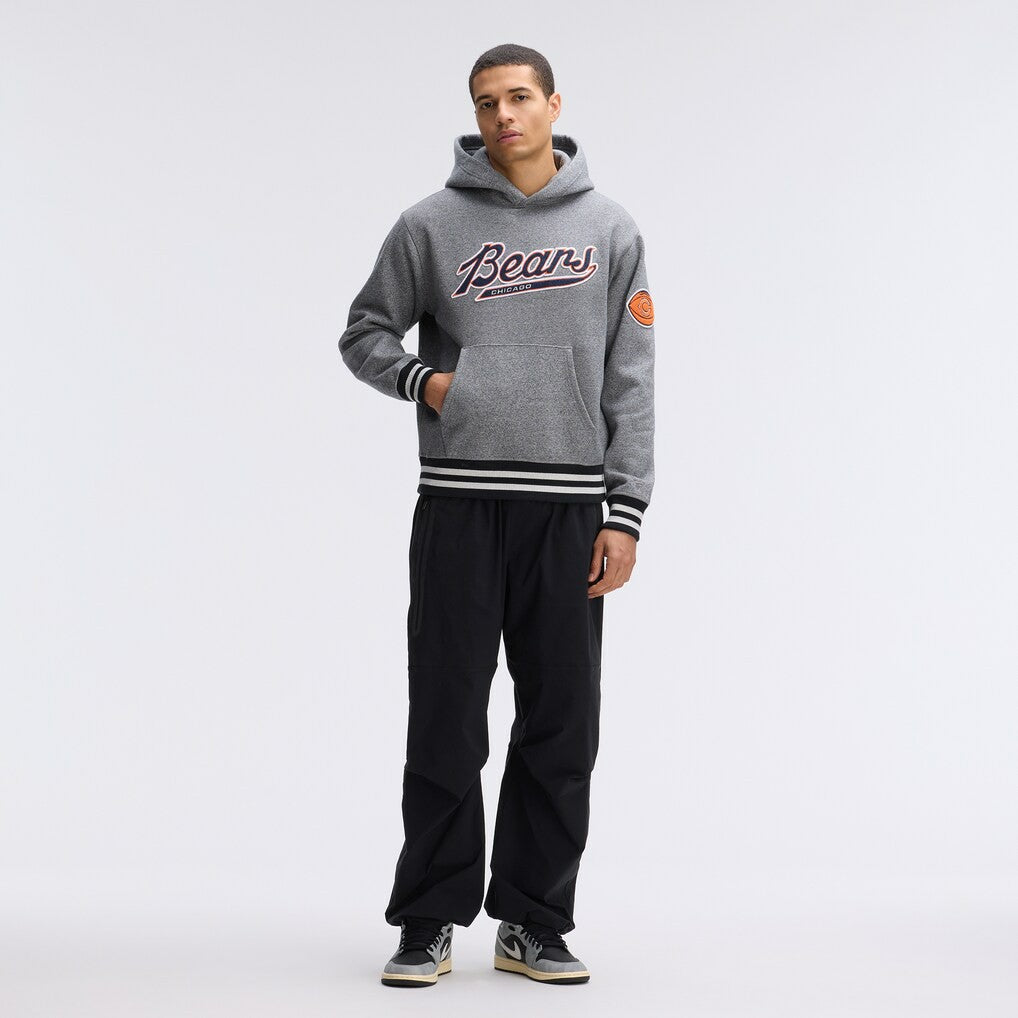 Chicago Bears IconicFleece Tipped Hoodie - Athletic Heather Gray - Fanatics