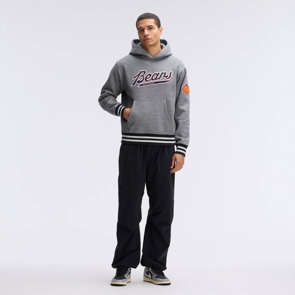 Chicago Bears IconicFleece Tipped Hoodie - Athletic Heather Gray - Fanatics