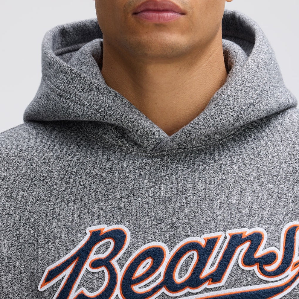 Chicago Bears IconicFleece Tipped Hoodie - Athletic Heather Gray - Fanatics