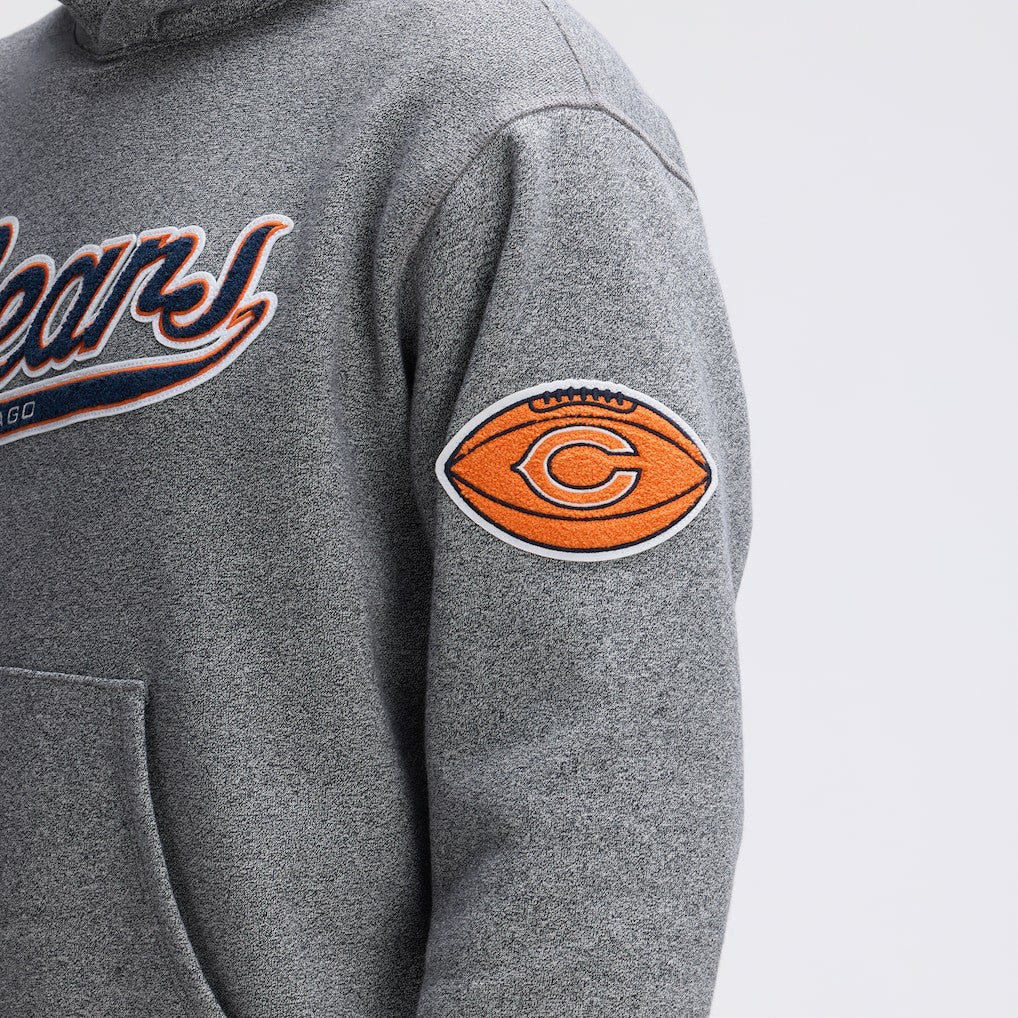 Chicago Bears IconicFleece Tipped Hoodie - Athletic Heather Gray - Fanatics