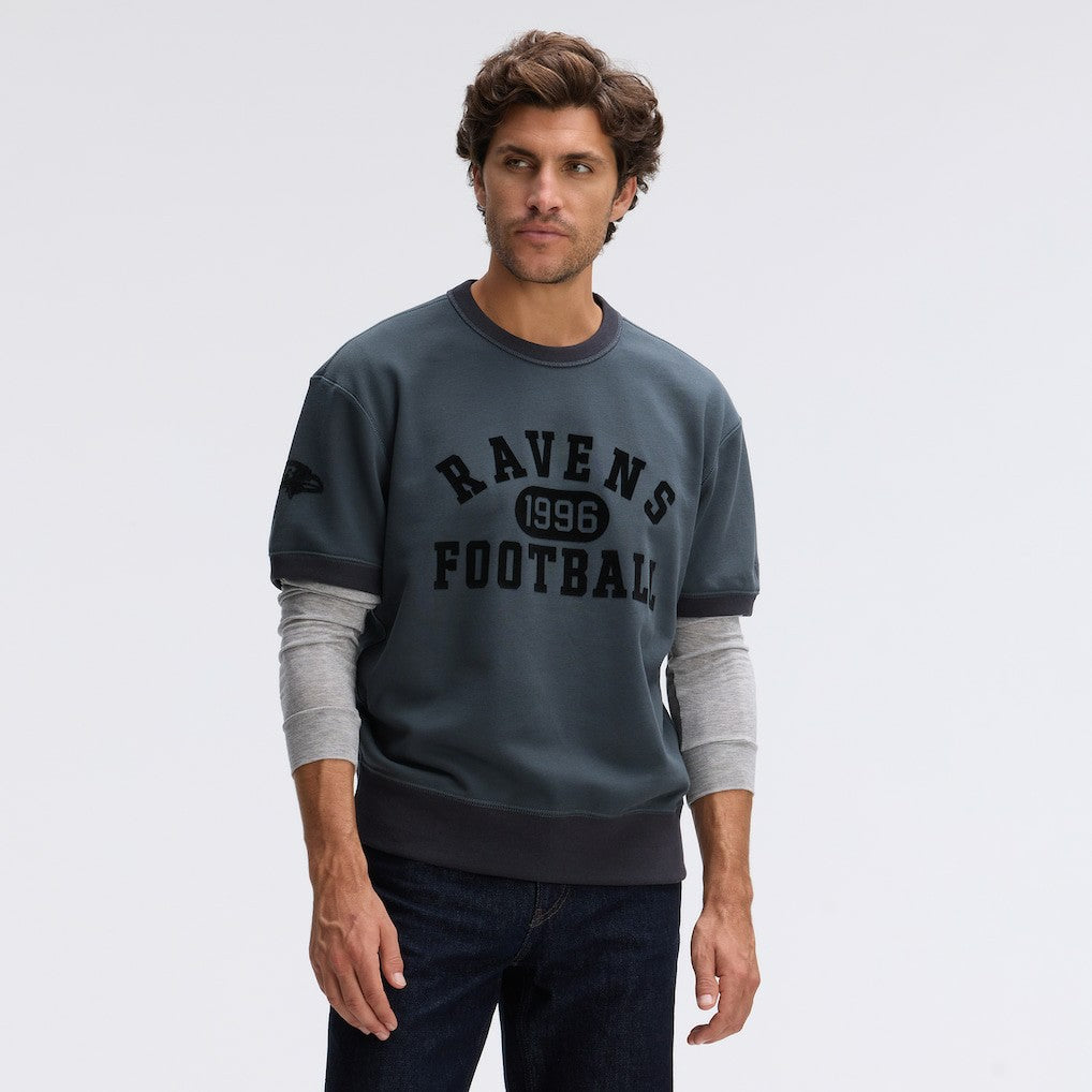 Baltimore Ravens IconicFleece Short Sleeve Sweatshirt - Charcoal - Fanatics