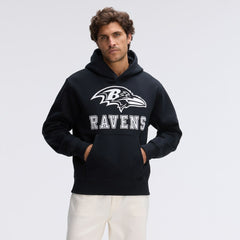Baltimore Ravens IconicFleece Flocked Hoodie - Black - Fanatics