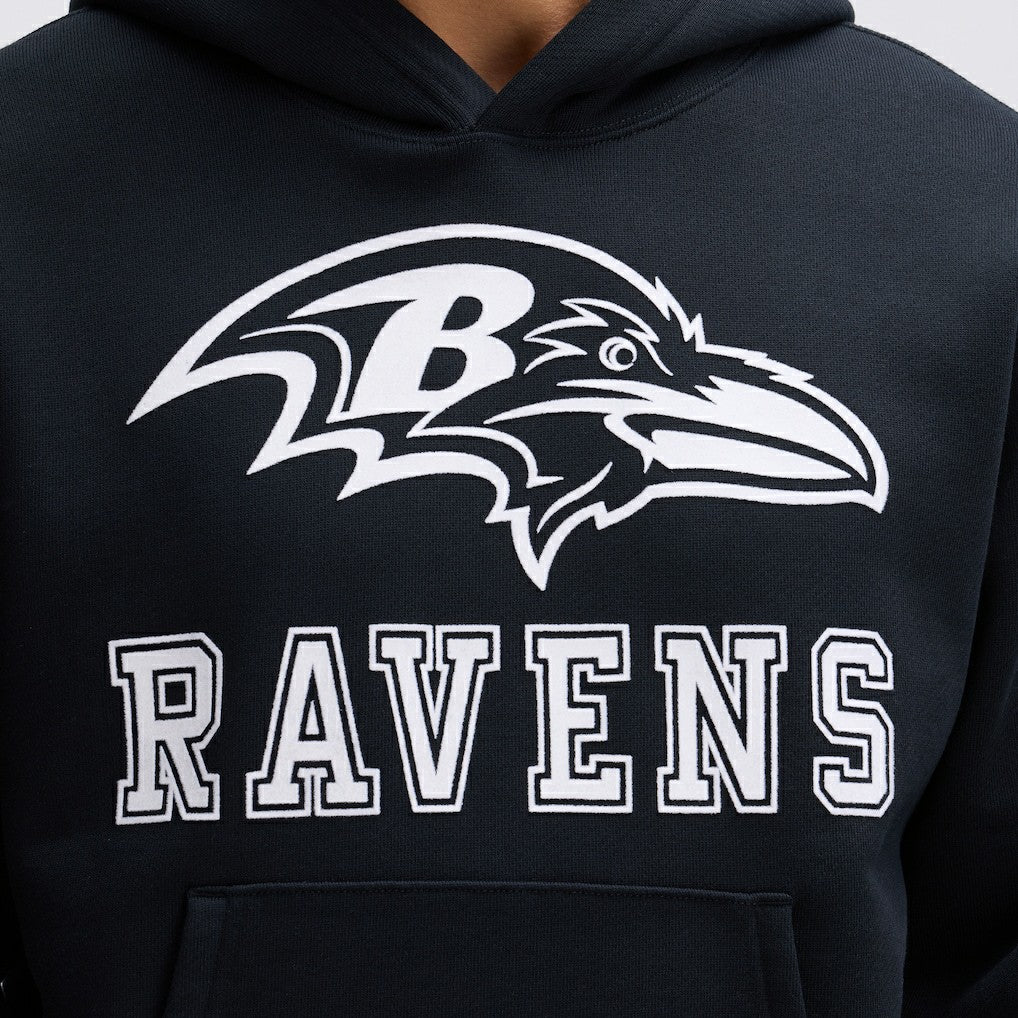 Baltimore Ravens IconicFleece Flocked Hoodie - Black - Fanatics