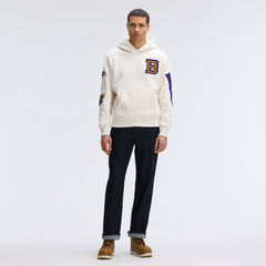 Baltimore Ravens IconicFleece Letterman Hoodie - Oatmeal - Fanatics