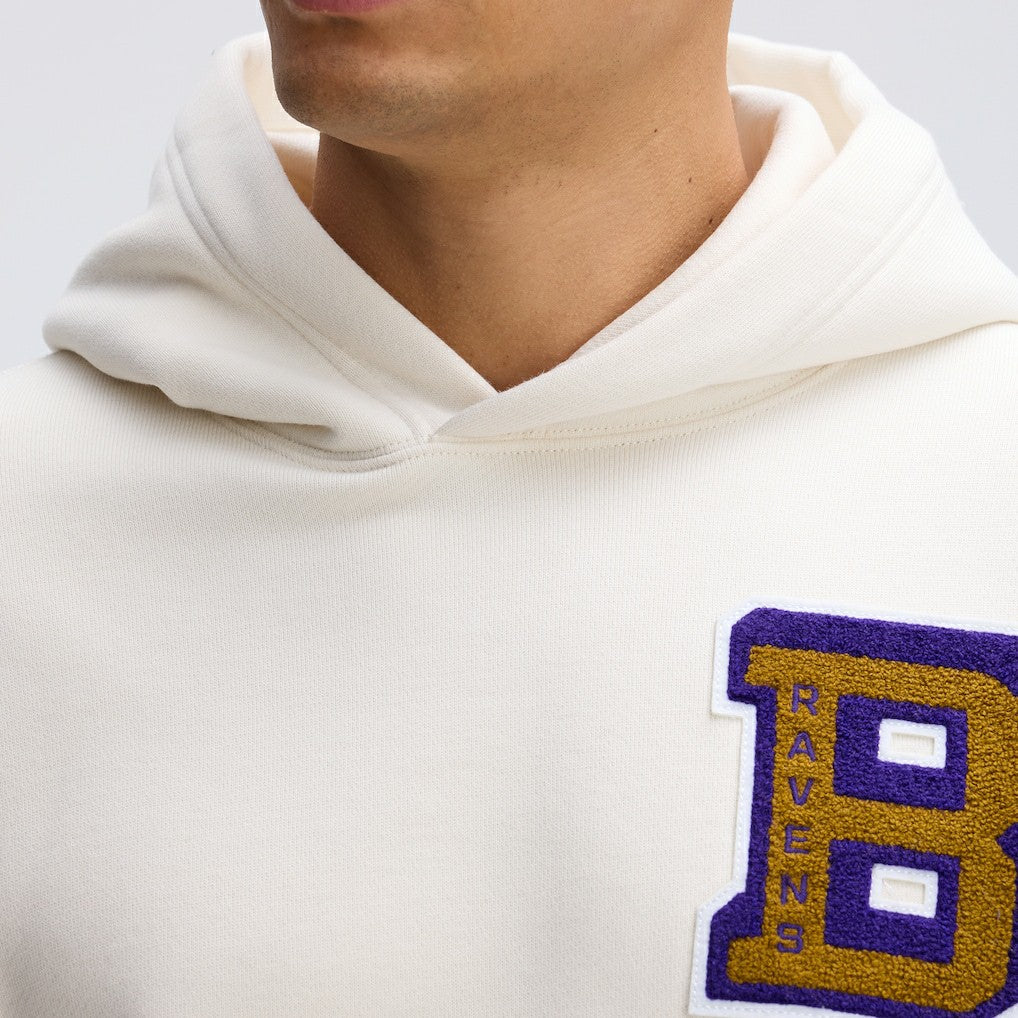 Baltimore Ravens IconicFleece Letterman Hoodie - Oatmeal - Fanatics