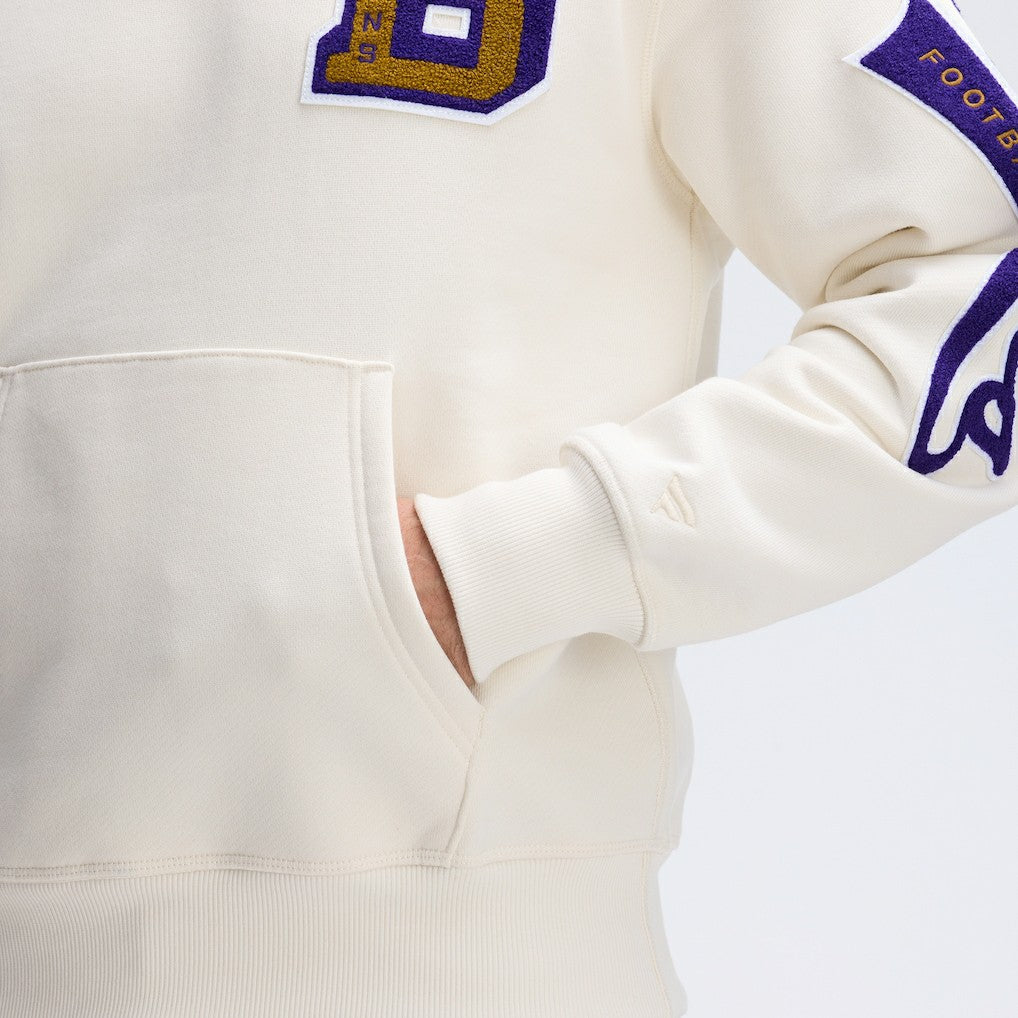 Baltimore Ravens IconicFleece Letterman Hoodie - Oatmeal - Fanatics