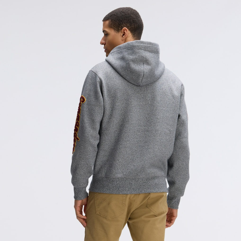 Washington Commanders IconicFleece Letterman Hoodie - Athletic Heather Gray - Fanatics