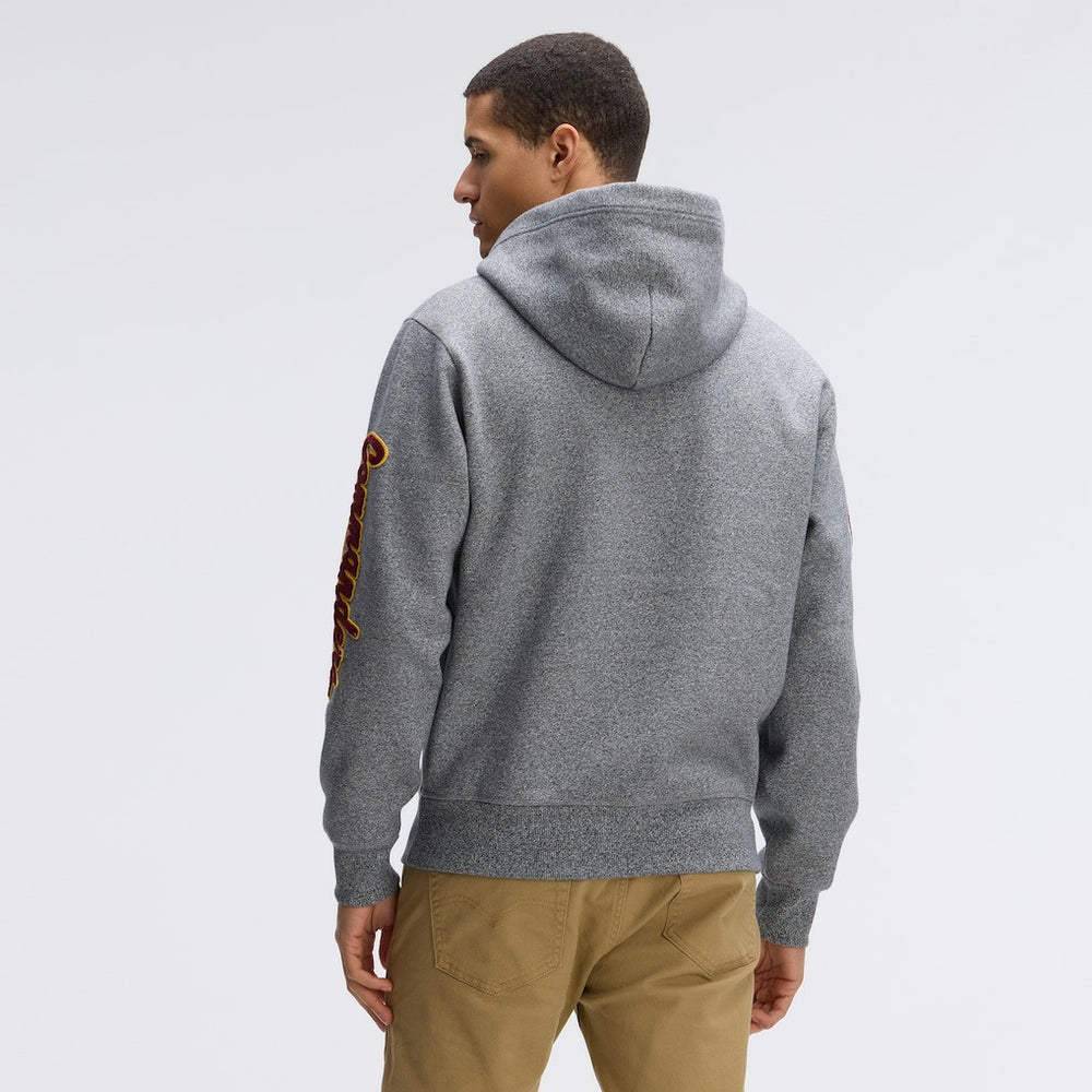Washington Commanders IconicFleece Letterman Hoodie - Athletic Heather Gray - Fanatics