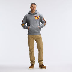 Washington Commanders IconicFleece Letterman Hoodie - Athletic Heather Gray - Fanatics