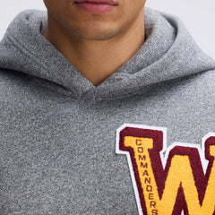 Washington Commanders IconicFleece Letterman Hoodie - Athletic Heather Gray - Fanatics
