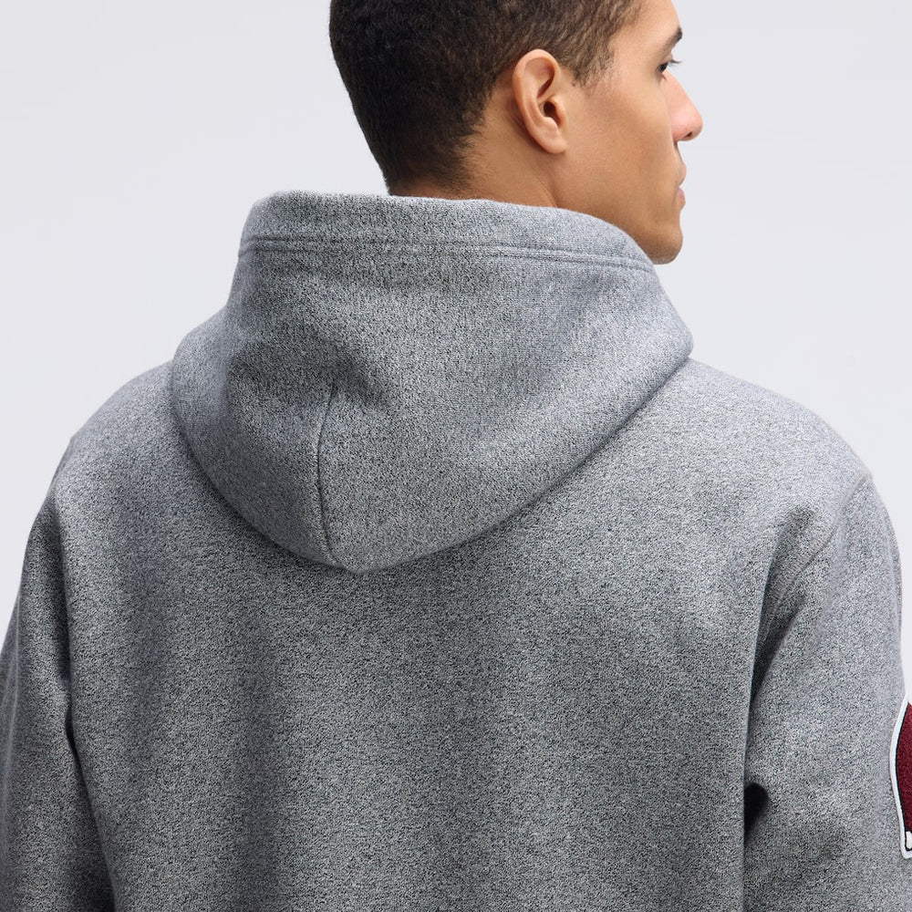 Washington Commanders IconicFleece Letterman Hoodie - Athletic Heather Gray - Fanatics