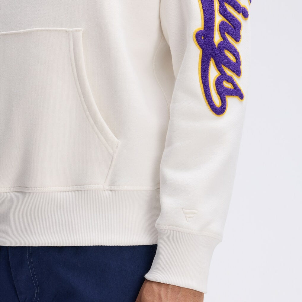 Minnesota Vikings IconicFleece Letterman Hoodie - Oatmeal - Fanatics