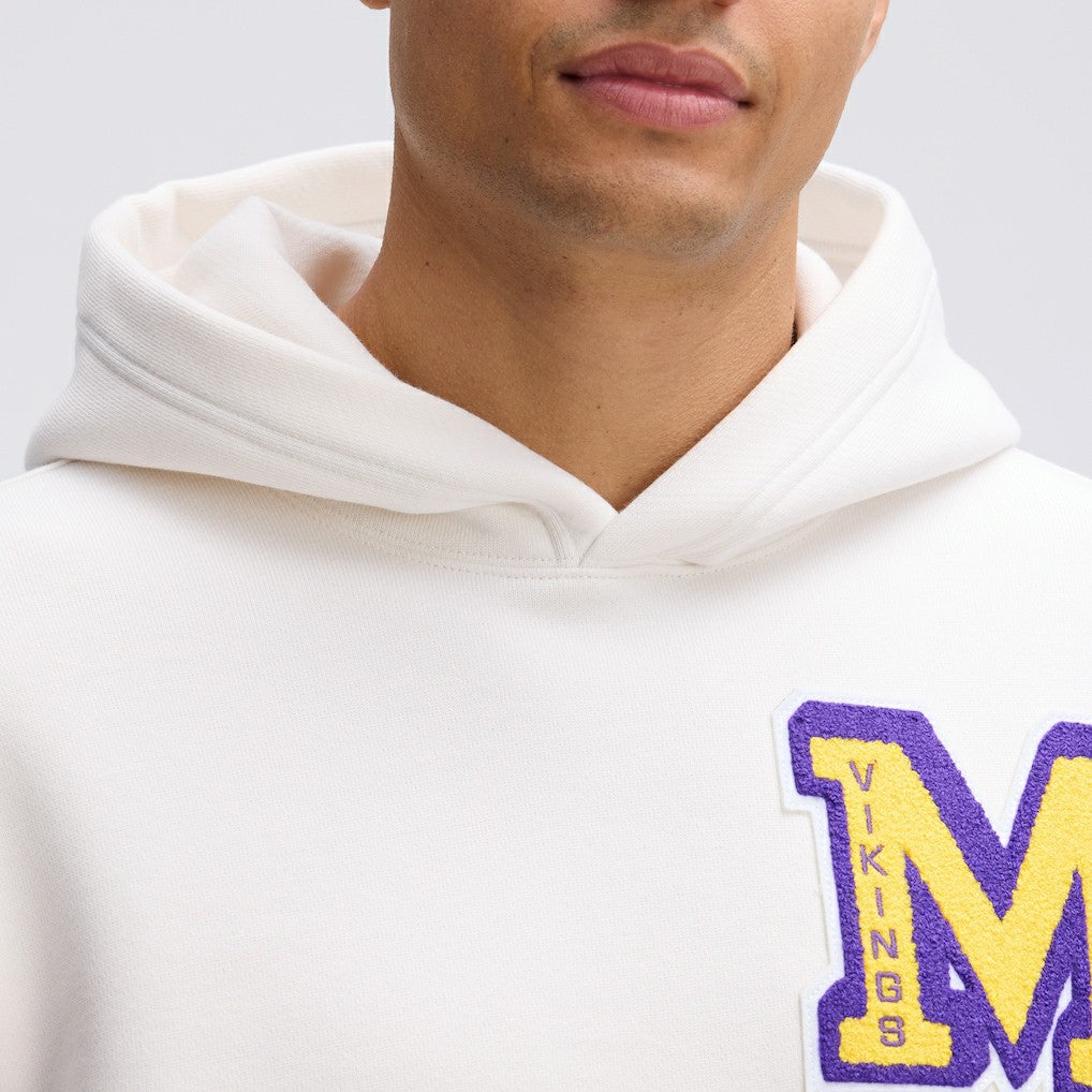 Minnesota Vikings IconicFleece Letterman Hoodie - Oatmeal - Fanatics