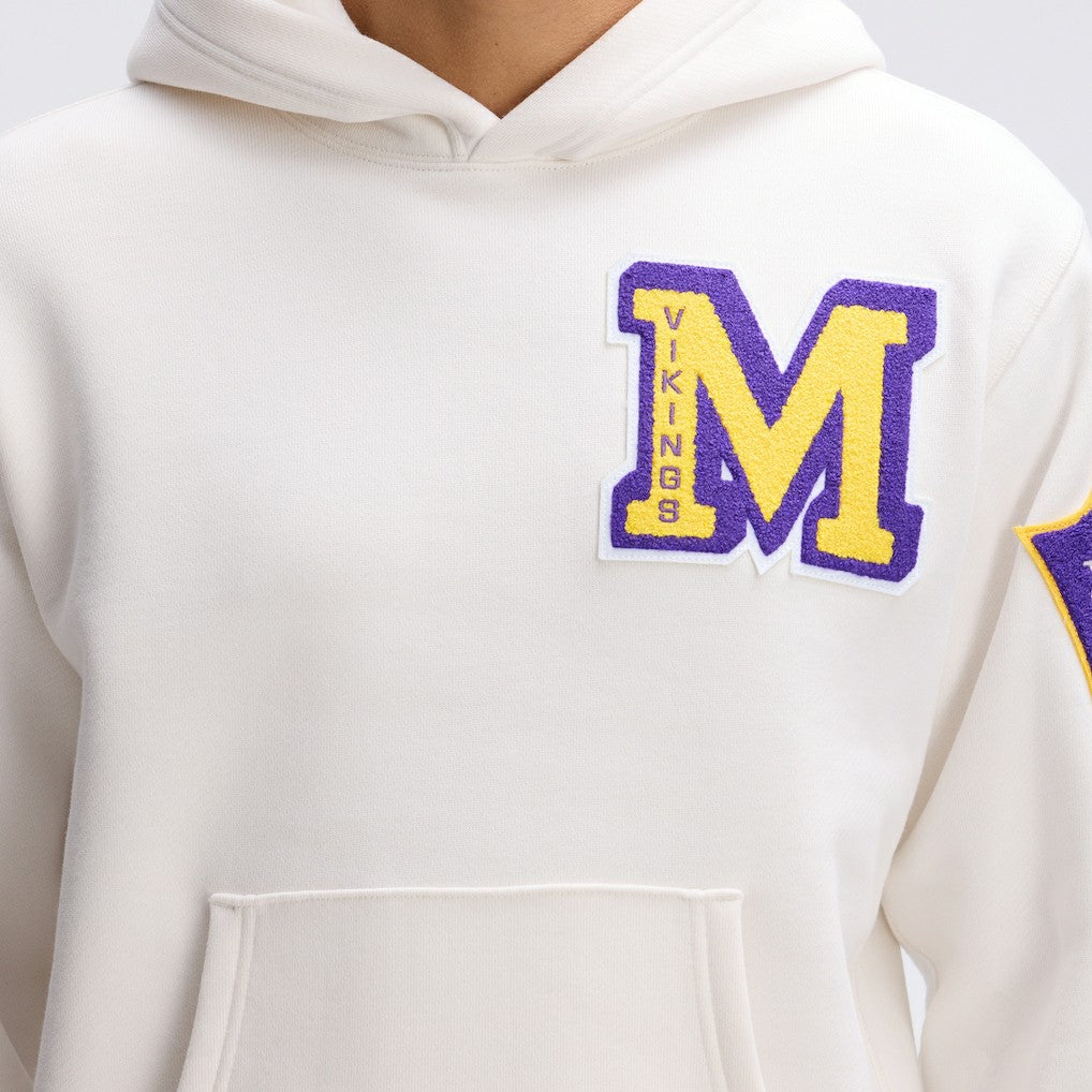 Minnesota Vikings IconicFleece Letterman Hoodie - Oatmeal - Fanatics