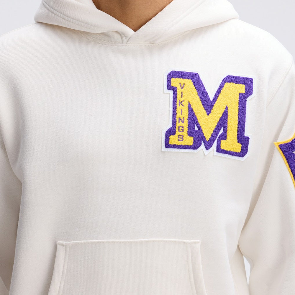 Minnesota Vikings IconicFleece Letterman Hoodie - Oatmeal - Fanatics