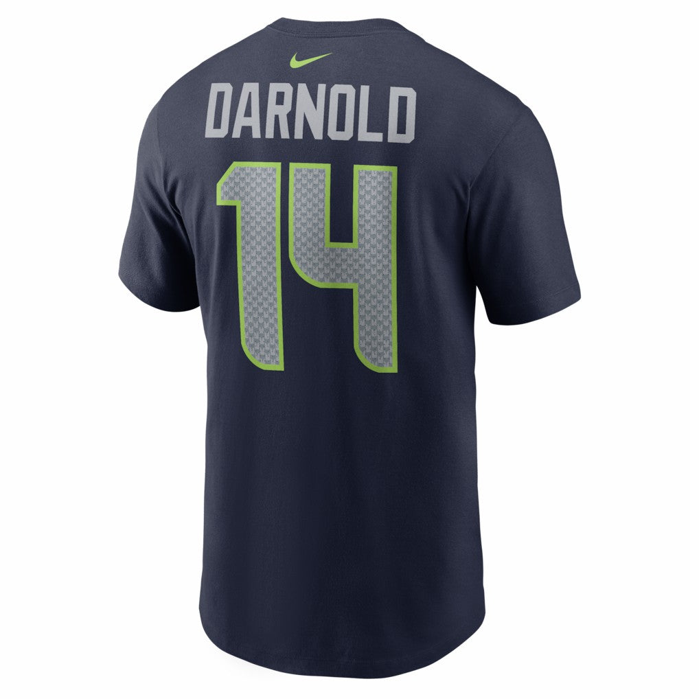 Sam Darnold Seattle Seahawks Super Bowl LX Patch Name & Number T-Shirt - College Navy - Nike