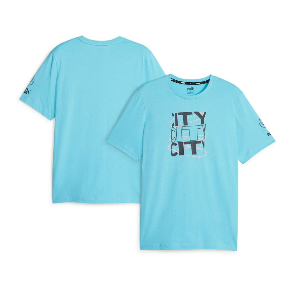 Puma - Manchester City FtblCore Graphic T-Shirt - Sky Blue