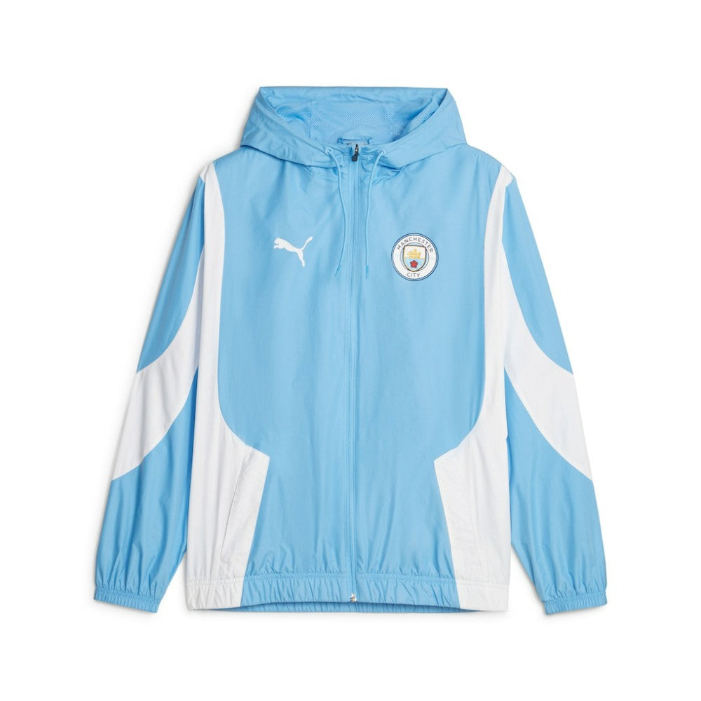 Puma - Manchester City 2023/24 Pre-Match Anthem Full-Zip Hoodie Jacket - Sky Blue